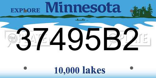37495B2 Minnesota License Plate