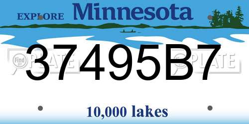 37495B7 Minnesota License Plate