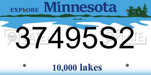37495S2 Minnesota License Plate