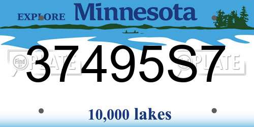 37495S7 Minnesota License Plate
