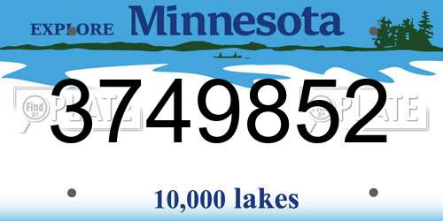 3749852 Minnesota License Plate