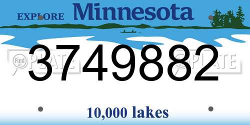 3749882 Minnesota License Plate