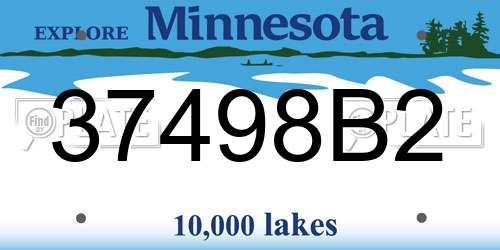 37498B2 Minnesota License Plate