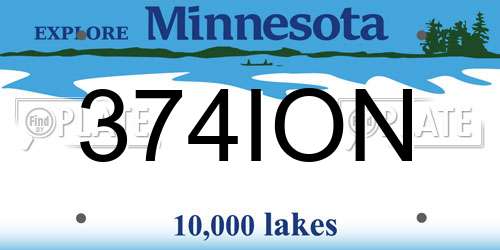 374ION Minnesota License Plate