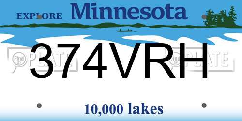 374VRH Minnesota License Plate