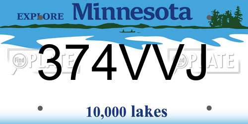 374VVJ Minnesota License Plate