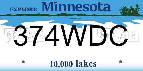 374WDC Minnesota License Plate
