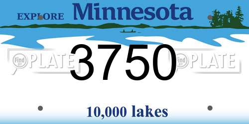 3750 Minnesota License Plate