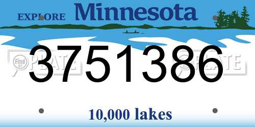 3751386 Minnesota License Plate