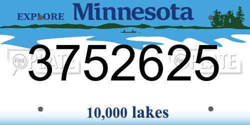 3752625 Minnesota License Plate
