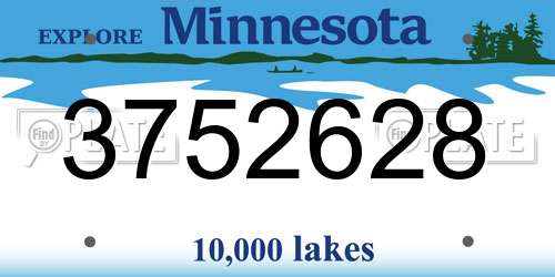 3752628 Minnesota License Plate
