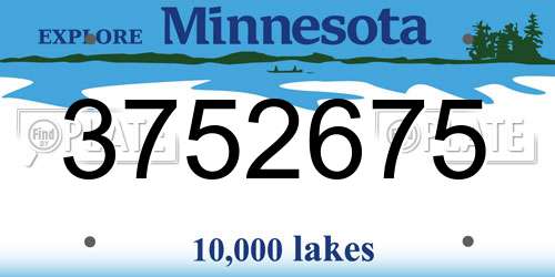 3752675 Minnesota License Plate