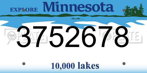 3752678 Minnesota License Plate