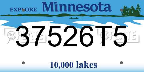 37526T5 Minnesota License Plate
