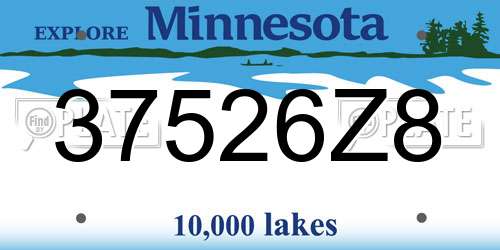 37526Z8 Minnesota License Plate