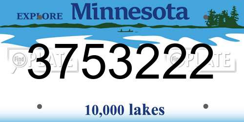 3753222 Minnesota License Plate