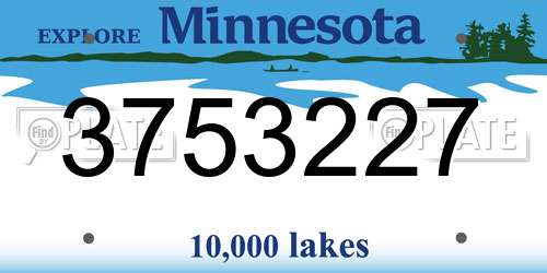3753227 Minnesota License Plate