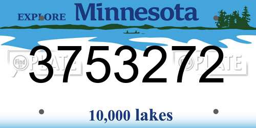 3753272 Minnesota License Plate
