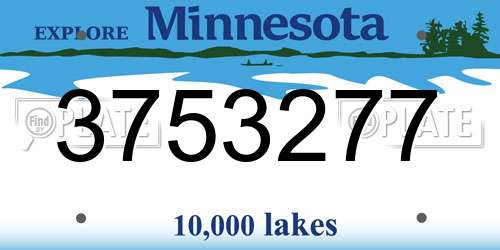 3753277 Minnesota License Plate