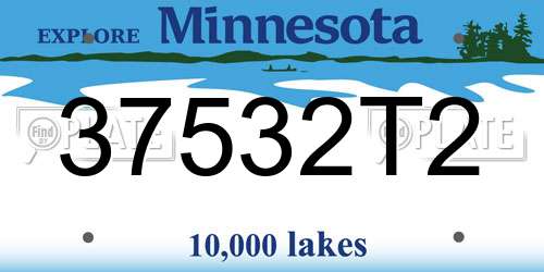 37532T2 Minnesota License Plate