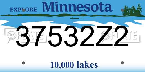 37532Z2 Minnesota License Plate
