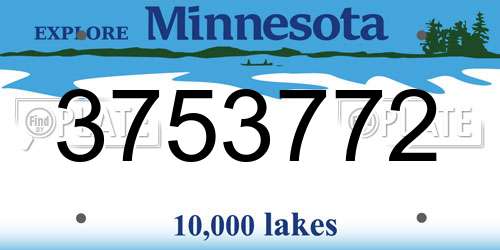 3753772 Minnesota License Plate