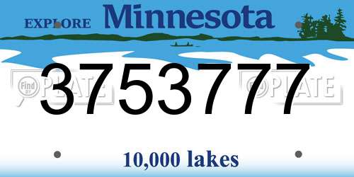 3753777 Minnesota License Plate