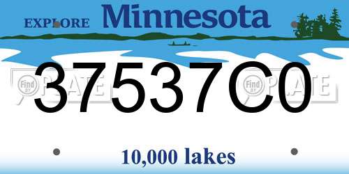 37537C0 Minnesota License Plate