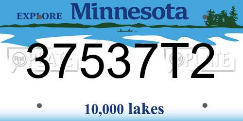 37537T2 Minnesota License Plate