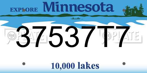 37537T7 Minnesota License Plate