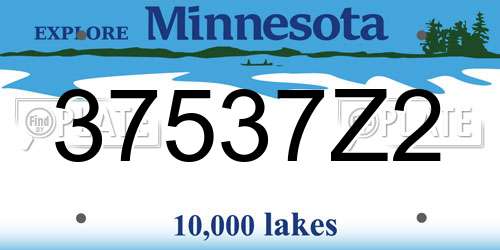 37537Z2 Minnesota License Plate