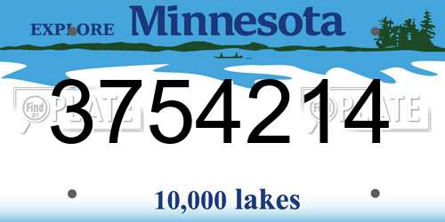 3754214 Minnesota License Plate
