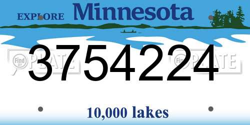 3754224 Minnesota License Plate