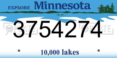 3754274 Minnesota License Plate