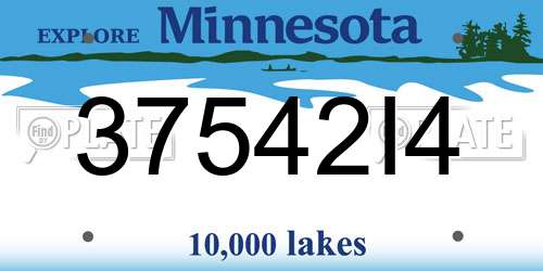 37542I4 Minnesota License Plate