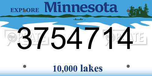 3754714 Minnesota License Plate