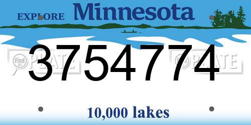 3754774 Minnesota License Plate