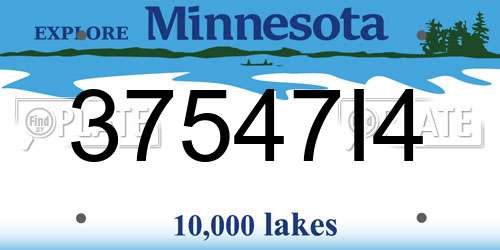 37547I4 Minnesota License Plate