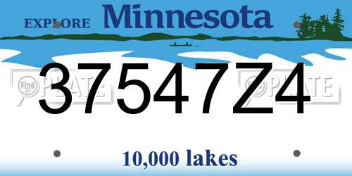 37547Z4 Minnesota License Plate