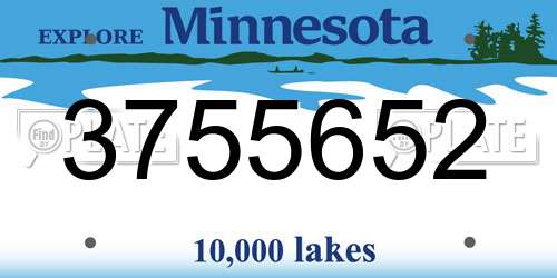 3755652 Minnesota License Plate