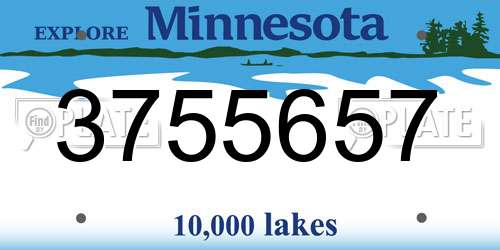 3755657 Minnesota License Plate