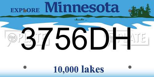 3756DH Minnesota License Plate