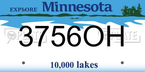 3756OH Minnesota License Plate