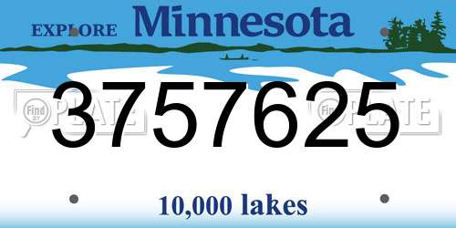 3757625 Minnesota License Plate