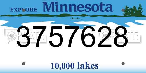 3757628 Minnesota License Plate