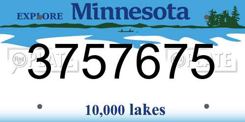 3757675 Minnesota License Plate