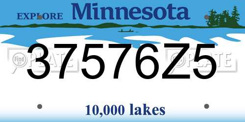 37576Z5 Minnesota License Plate