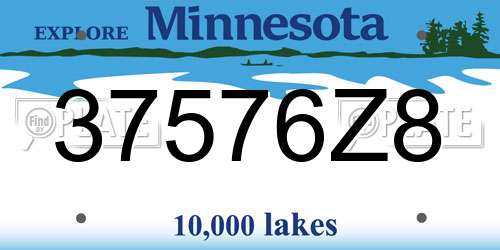 37576Z8 Minnesota License Plate