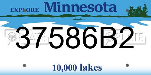 37586B2 Minnesota License Plate