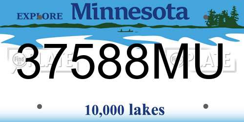 37588MU Minnesota License Plate